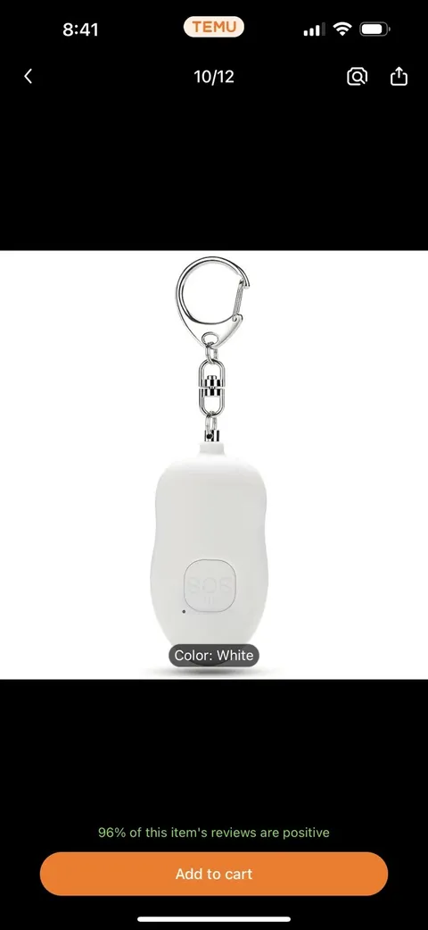 Personal Alarm USB Rechargeable SOS Self Defense Loud 130db Keychain Flashlight
