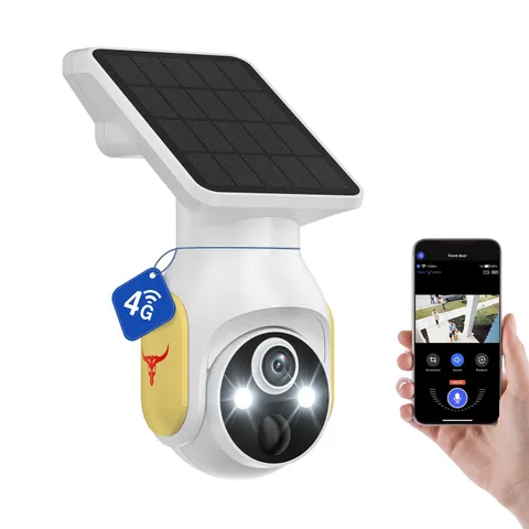 4G LTE Cellular Security Camera with Solar Panel, No WiFi, AI Motion Detectio...
