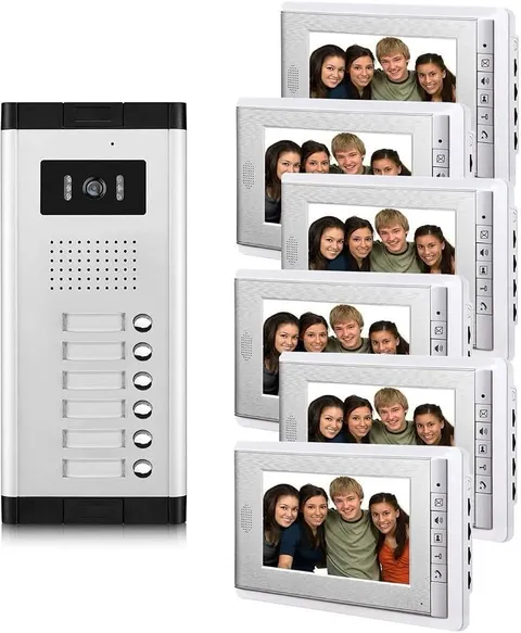 AMOCAM Apartment Video Intercom System, 6 Units Household Video Doorbell