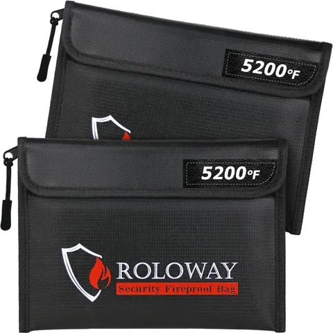 Fireproof Bag (9.6 x 6.6 inches) 5200℉ Heat Insulated, Fireproof Money Bag wi...