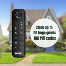 PHILIPS HOME ACCESS WI-FI RETROFIT DOOR LOCK WITH TOUCH SCREEN KEYPAD -  BLACK