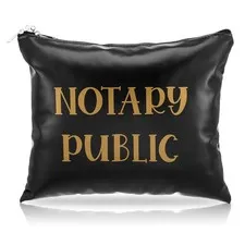 Notary Storage Bag Fireproof Money Bags Zipper Journal Holder Portable Black
