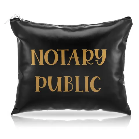 Notary Storage Bag Fireproof Money Bags Zipper Journal Holder Portable Black