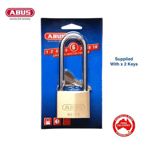 Keyed Padlocks 6550HB80C - Abus 50mm Brass Bodied Padlock-FREE POST