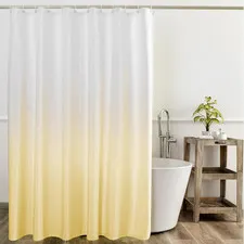 Yellow Ombre Shower Curtain Set for Bathroom, 72" W X 72" L | Polyester Waterpro