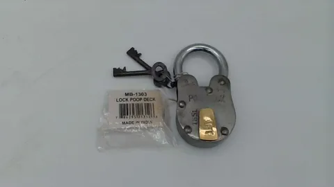 Grey Steel Poop Deck Padlock Lock With Key