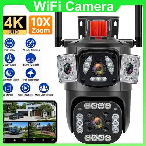 8MP Outdoor WiFi Security Camera Motion Detection 2-Way Audio Surveillance LOT