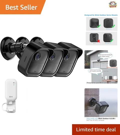 Adjustable Blink Outdoor Camera Mount Set: 3 Pack, Night Vision Safe & Durable