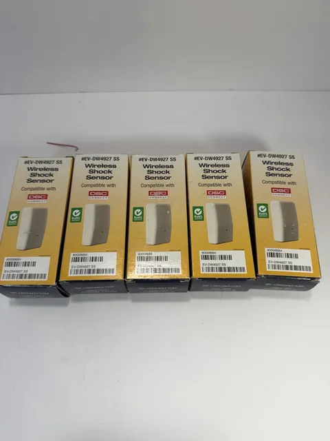 (Lot of 5) DSC Wireless Shock Sensor #EV-DW4927 SS - Door Window Contact Alarm