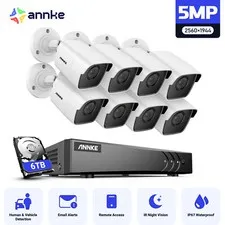 ANNKE 8CH 5in1 DVR 5MP Video CCTV Security Camera System Human Detection H.265+