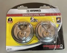 Brinks Stainless Steel 70mm Keyed Discus Padlock with 5/8” Shackle 2 pack