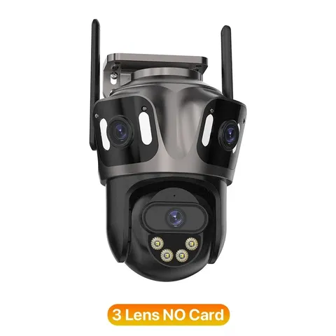 Wonsdar 3-Lens Outdoor WiFi Security Camera 4K PTZ AI Human Detection IP66