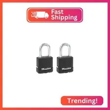 Master Lock Magnum Outdoor Padlock, Heavy Duty Keyed Lock 2-Pack M115XDLF