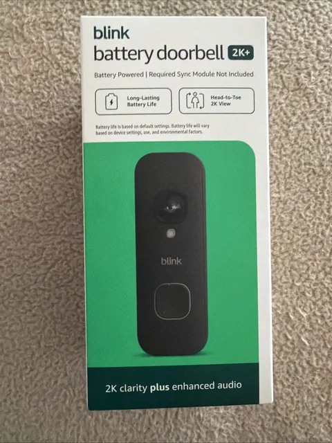 Blink Wireless Video Doorbell Newest Model 2K+ video doorbell, 2K resolution.