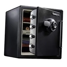 Black Steel Home with Lock for Safe Dial Combination - Fireproof and Waterproof