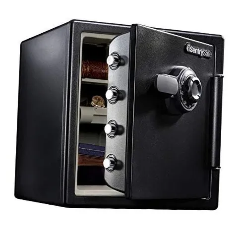 Black Steel Home with Lock for Safe Dial Combination - Fireproof and Waterproof