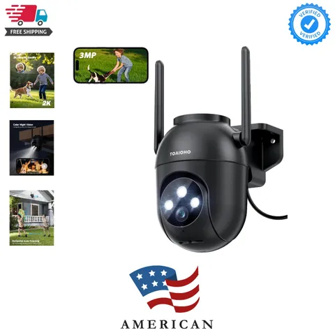 3MP Security Camera Outdoor Wired: Camera for Home Security Outdoor 2.4G/5G W...