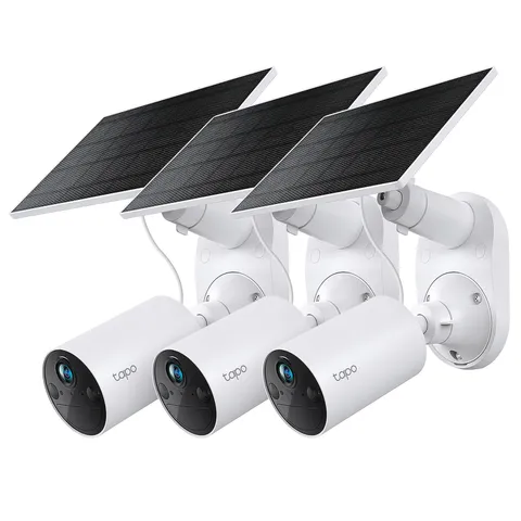 Tapo SolarCam 1080p Outdoor Wireless Security Camera, Battery 3-Pack, White
