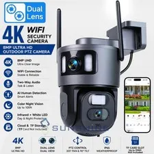 4K Camaras De Seguridad Wifi Exterior Inalambrica Con Vision Nocturna y Audio