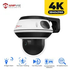 Anpviz 4K 8MP PTZ PoE Dome Cam 5X Zoom Two-Way Audio Human Detect Night Vision