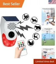 Solar Motion Sensor Alarm, Motion Activated Deer Bear Deterrent | Custom voic...