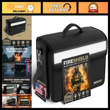 Fireproof Document Bag 5200°F - Water Resistant Briefcase with Shoulder Strap, M