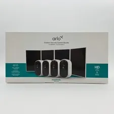 Arlo Essential 3rd Gen 4-Pack Camera Outdoor Security Bundle with Solar Panels