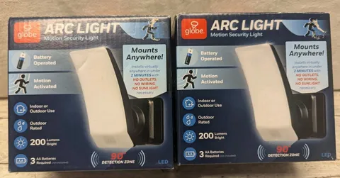 Lot of 2: Globe ARC LIGHT, motion sensor light, battery operated New