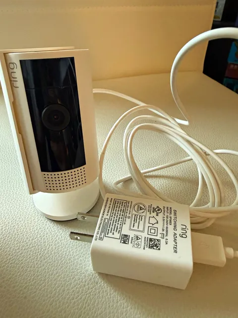 Ring Stick Up Cam 1080p Wi-Fi Indoor Night Vision White w/ Power Adapter USB