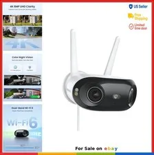 4K 8MP Panoramic Security Camera 180 Degree Dual Lens Wi-Fi 6 Motion Tracking