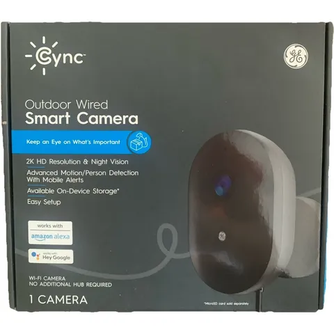 2 Cync Outdoor Wired Smart Camera 2K Wi-Fi Night Vision Motion, Alexa/Google 
