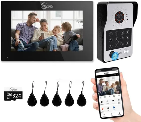 Tuya Wired Video Intercom 7" 1080P, 3-in-1 Unlock (Fingerprint/RFID/Password)