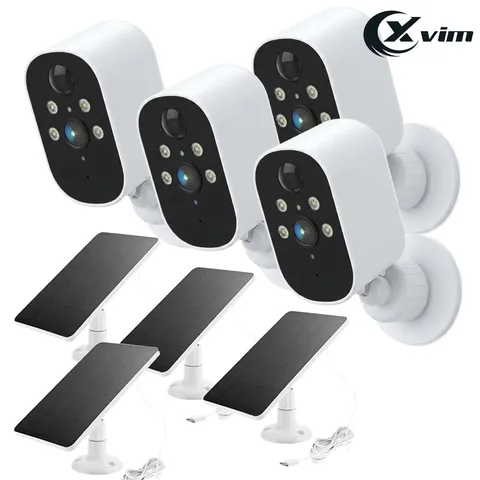 4Pcs Wireless Solar Battery Camera Outdoor WiFi Home Security Camera System