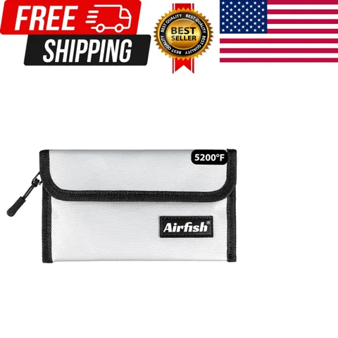 Fireproof Money Bag 5 x 8 inches Fireproof Wallet Waterproof Cash Bag NEW