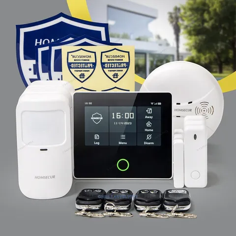 HOMSECUR Wireless WIFI 4G GSM SMS Autodial Burglar Intruder 4.3" Alarm System
