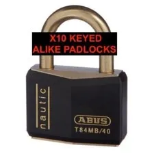 ABUS 40mm Nautical Marine Padlocks-Bulk Lot x 10 KEYED ALIKE Abus Padlock-