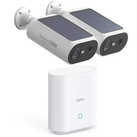 aosu SolarCam System P1 SE 2K Outdoor Wi-Fi Night Vision 2-Camera Kit