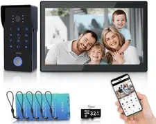 Wifi Video Intercom System,2-Wire Visual Doorbell,7 Inches Touch Screen Video Do