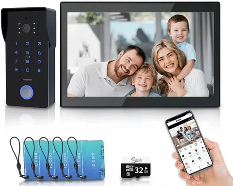 Wifi Video Intercom System,2-Wire Visual Doorbell,7 Inches Touch Screen Video Do