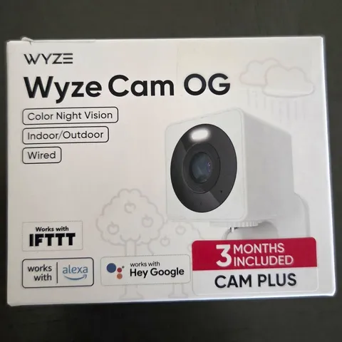 Wyze Cam OG Wired 1080p IP Security Camera Color Night Vision 2-Way Audio
