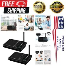 Long-Range Wireless Intercom System 1 Mile, 10 Channel Communication Set - Black