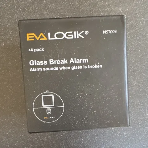 EVA LOGIK NST003 Wireless Glass Break Alarm 4-Pack Indoor Alexa/Google 120dB