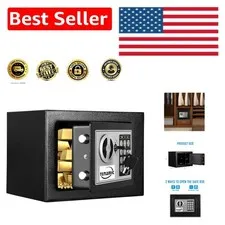 Pry-Resistant Electronic Safe Box - 0.23 Cubic Feet, Ideal for Home or Office