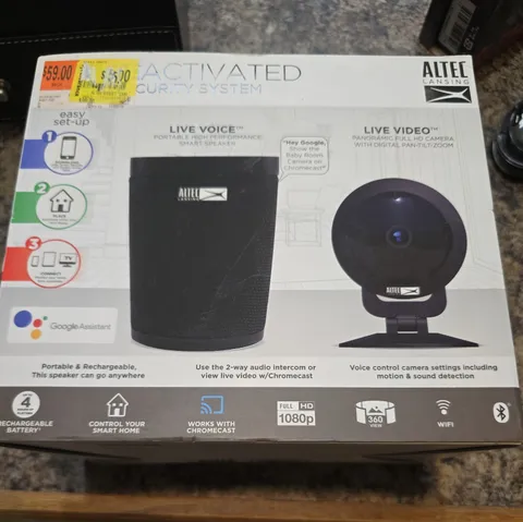 Altec-Lansing Voice-Activated Security 360 Camera w/ Google Assistant BRAND NEW