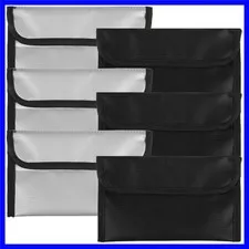 Compact Fireproof Pouches - 6-Pack 8x5 Inch Organizers for Cash & Documents