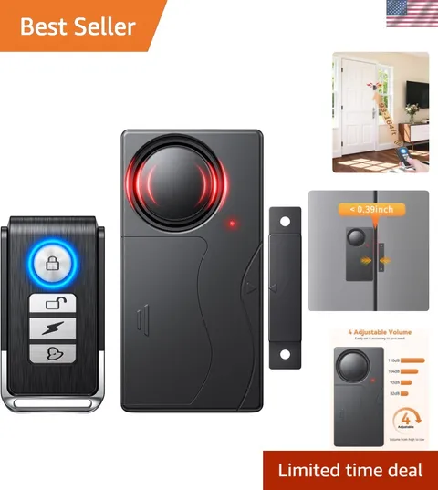 110dB Anti-Theft Alarm with Adjustable Volume and Wireless Remote Control