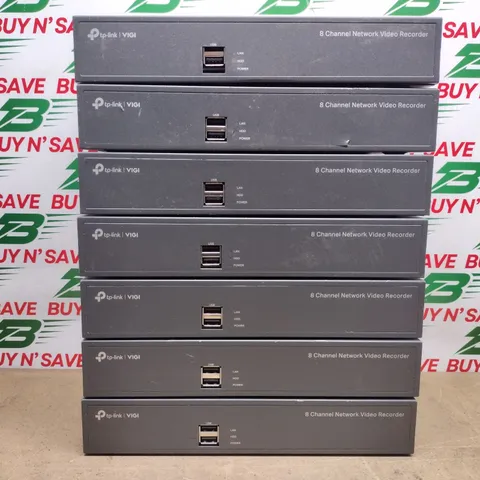 Lot of 7 - TP Link VIGI NVR1008H 8CH PoE Network Video Recorder -NoPwrCrd- USED
