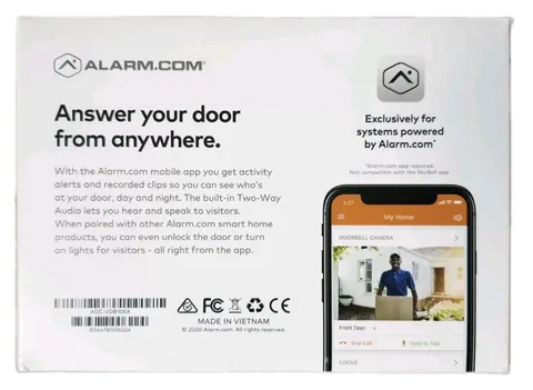 Alarm.com Slim Line 2 Doorbell Camera 2-Way Audio ADC-VDB105X NEW