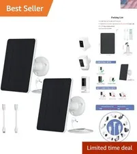 5W Solar Panels for Security Cameras -  Waterproof, 2-Pack with 9.8 Ft Cable