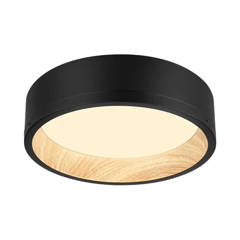 DAKASON LED Flush Mount Ceiling Light Fixture 12.5'' 25W 12.5In-1Pack, Black
